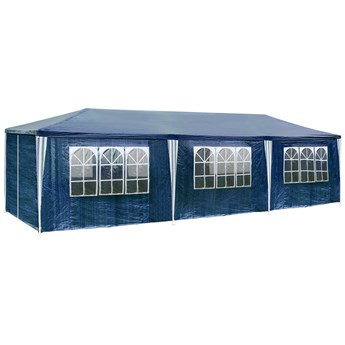 Pawilon namiot ogrodowy handlowy 9x3m 8 ścian - niebieski