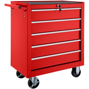 Wózek narzędziowy warsztatowy 5 szuflad - czerwony
