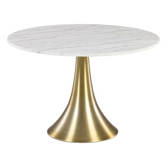 Biały okrągły stół do jadalni w dekorze marmuru Kave Home, ø 120 cm
