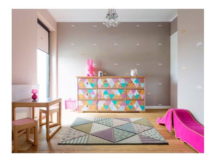 Dziecięcy dywan Universal Kinder Triangles, 120x170 cm Prostokątny Syntetyk Chodniki Wzór Geometryczny Juta Dywany Kategoria Dywany