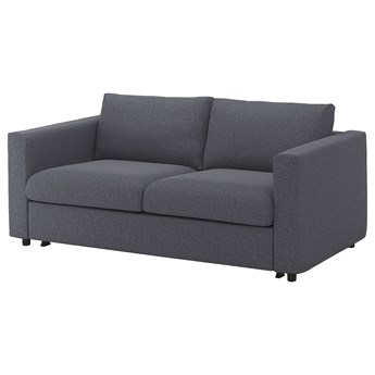 IKEA VIMLE Sofa 2-osobowa rozkładana, Gunnared średnioszary, Wysokość łóżka: 53 cm