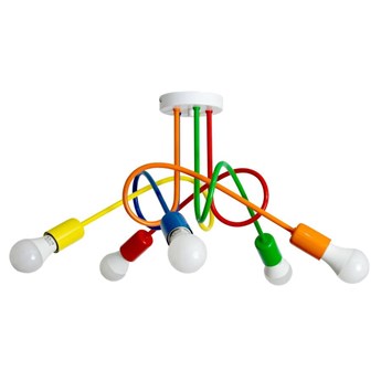 Kolorowa Lampa Sufitowa Mondo 5 Mix1 Loft do pokoju dziecka
