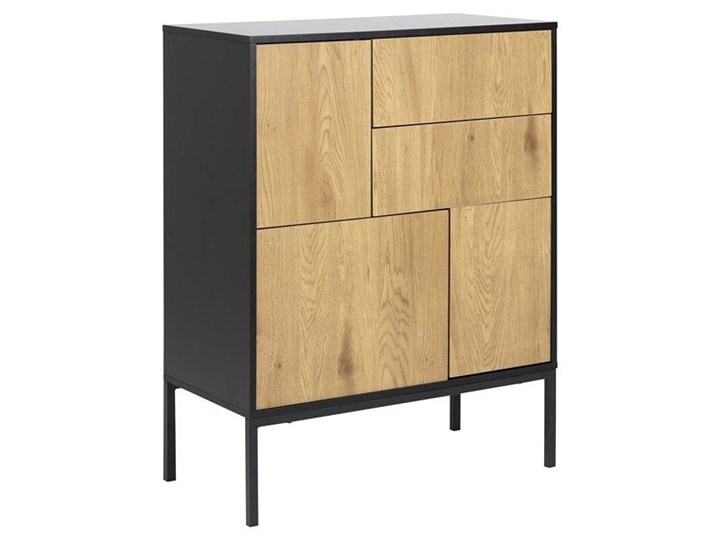 Metalowa komoda do salonu loft - Sendi 4X Wysokość 103 cm Styl Minimalistyczny Z szafkami i szufladami Głębokość 40 cm Płyta MDF Szerokość 80 cm Pomieszczenie Sypialnia