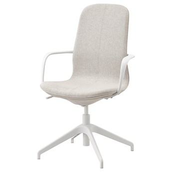 IKEA LÅNGFJÄLL Krzesło konferencyjne, Gunnared beżowy/biały, Przetestowano dla: 110 kg