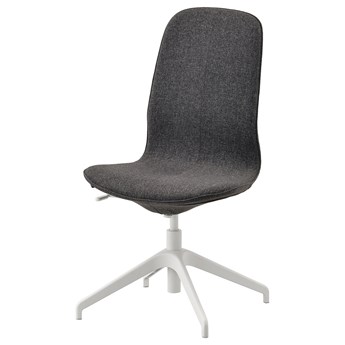 IKEA LÅNGFJÄLL Krzesło konferencyjne, Gunnared ciemnoszary/biały, Przetestowano dla: 110 kg