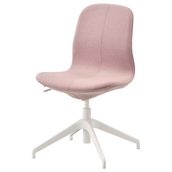 IKEA LÅNGFJÄLL Krzesło konferencyjne, Gunnared jasny różowy/biały, Przetestowano dla: 110 kg