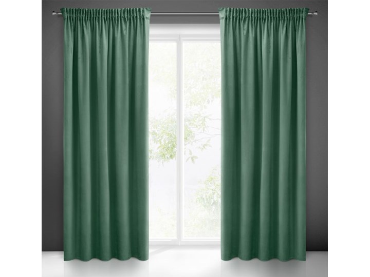 Zasłona welwetowa Pierre Cardin 140x270 Eurofirany Sibel ciemno miętowa zaciemniająca Poliester Zasłona zaciemniająca Wzór Haft 140x270 cm Pomieszczenie Sypialnia