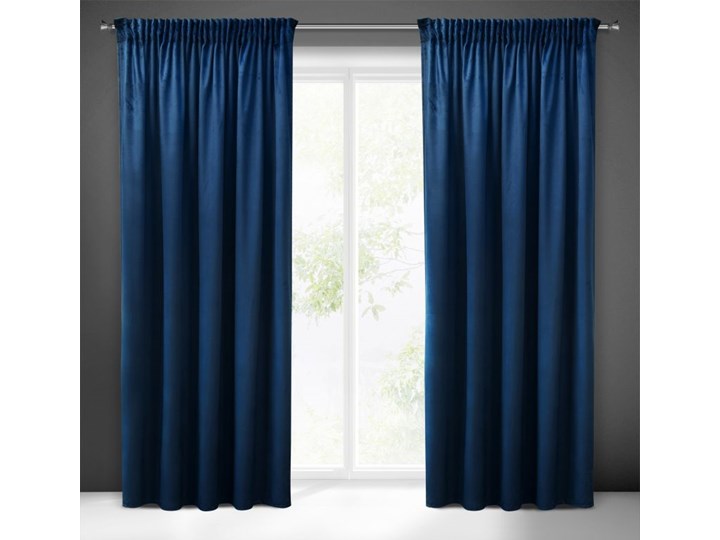 Zasłona welwetowa Pierre Cardin 140x270 Eurofirany Sibel granatowa zaciemniająca