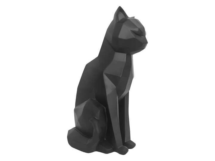 Matowa czarna figurka PT LIVING Origami Cat, wys. 29,5 cm Kolor Czarny