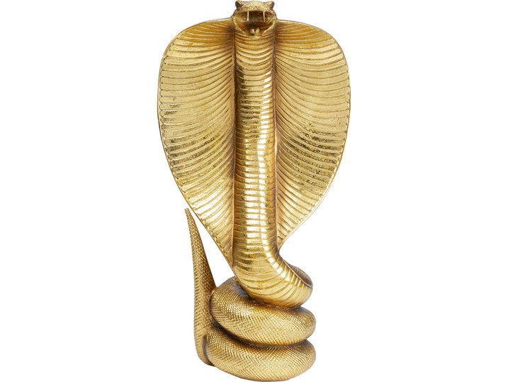 Figurka dekoracyjna Cobra 23x42 cm złota Kolor Biały Tworzywo sztuczne Zwierzęta Kolor Złoty
