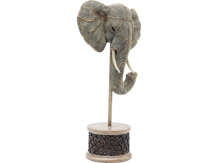Figurka dekoracyjna Elephant Head Pearls 28x49 cm kolorowa Zwierzęta Tworzywo sztuczne Kolor Wielokolorowy