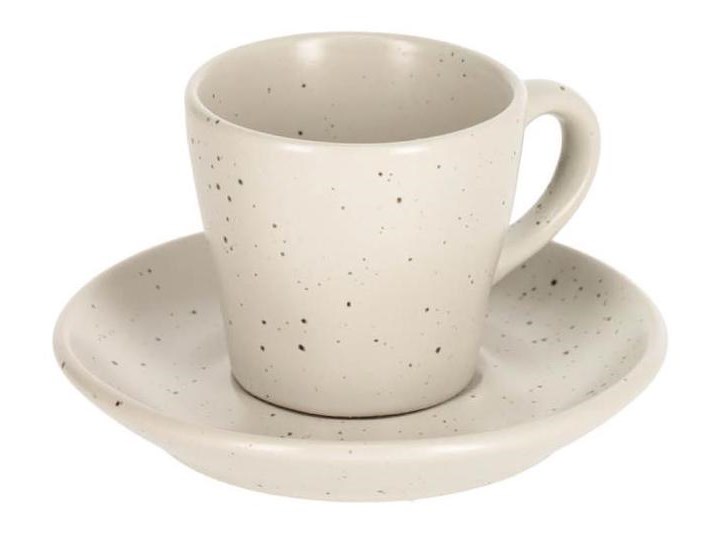 Filiżanka ceramiczna do kawy ze spodkiem biała 6x6 cm