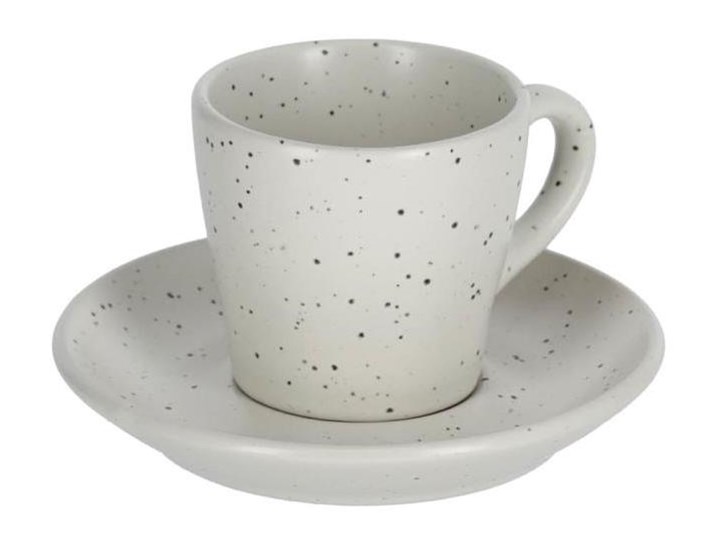 Filiżanka ceramiczna do kawy ze spodkiem szara 6x6 cm