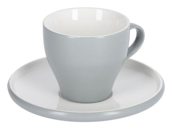 Filiżanka ceramiczna do kawy ze spodkiem szara 8x8 cm