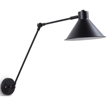 Lampa ścienna metalowa czarna regulowana 20x57 cm