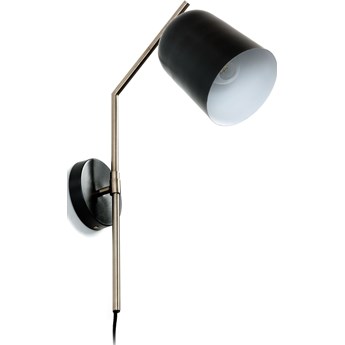 Lampa ścienna metalowa czarna na wysięgniku 15x54 cm