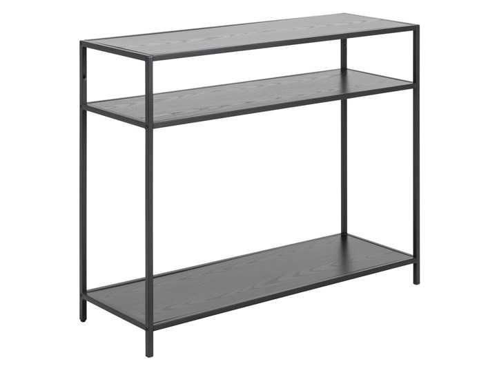 Konsola Seaford z półkami 100x35 cm czarna Kategoria Konsole Szerokość 100 cm Metal Kolor Biały