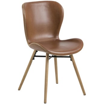 Krzesło Fearon 47x83 cm brązowe ekoskóra - nogi dębowe