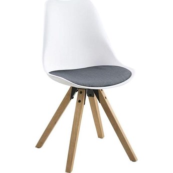 Krzesło Farrugia 49x85 cm białe siedzisko ciemnoszare tkanina