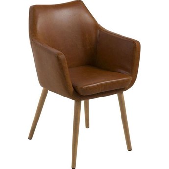 Krzesło Elgar 58x84 cm ekoskóra brązowe
