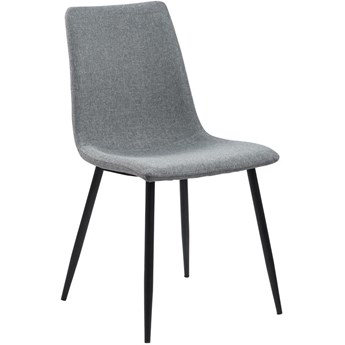 Krzesło do jadalni tapicerowane szare nogi czarne