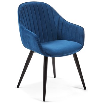 Krzesło Fabia z niebieskiego aksamitu