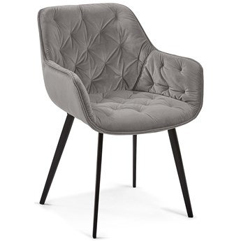 Krzesło Mudler z szarego aksamitu