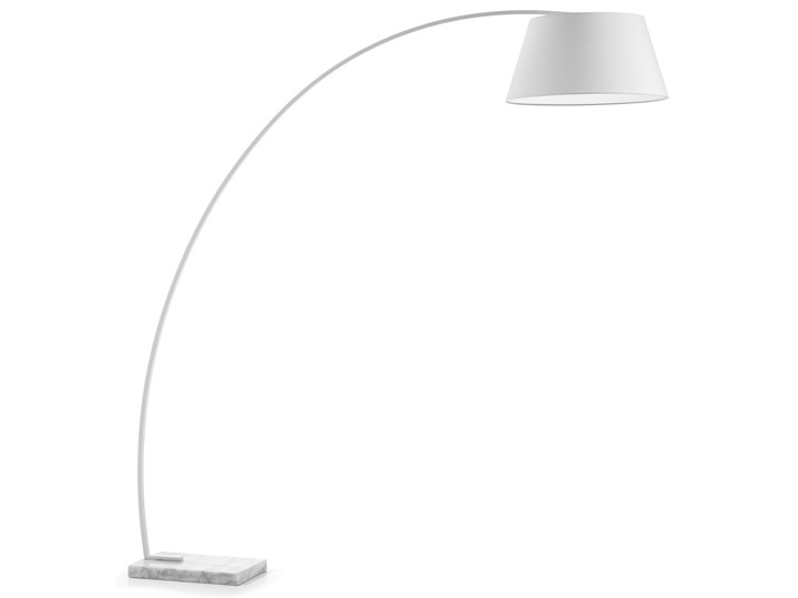 Lampa podłogowa biała 210 cm Lampa z abażurem Lampa łukowa Tkanina Metal Kolor Biały