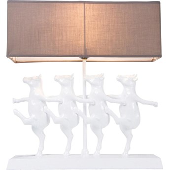 Lampa stołowa metalowa biała 41x44 cm
