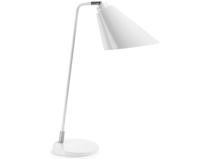 Lampa stołowa LED metalowa biała 30x47 cm