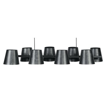 Lampa wisząca 8-punktowa metalowa czarna 125x50 cm