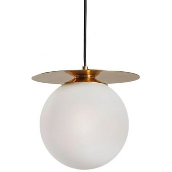Lampa wisząca złota klosz biały 26 cm