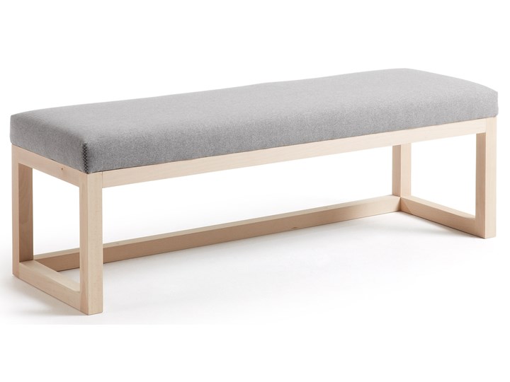 Ławka Yola 128 cm szara Materiał nóżek Drewno Styl Minimalistyczny