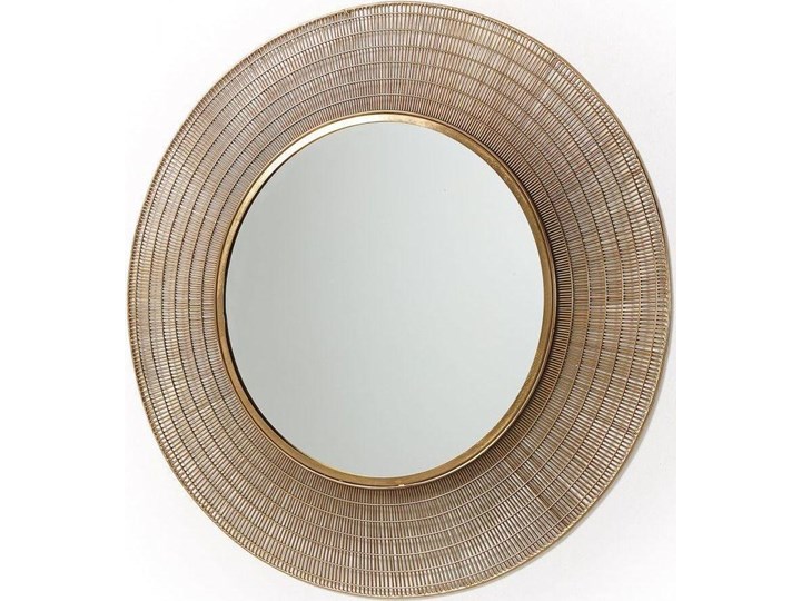 Lustro wiszące Plax ∅80 cm mosiężne Lustro z ramą Okrągłe Ścienne Pomieszczenie Salon
