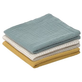 Zestaw 3 ręczników bawełnianych kolorowych 27x27 cm