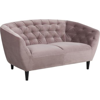 Sofa 2 osobowa różowa nogi czarne 150x84 cm