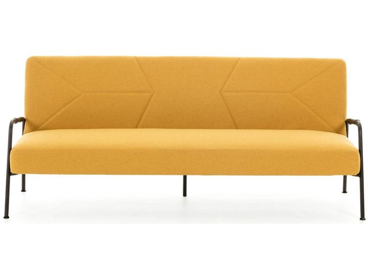 Sofa rozkładana Neiela musztardowa 180 cm Stała konstrukcja Wielkość Trzyosobowa