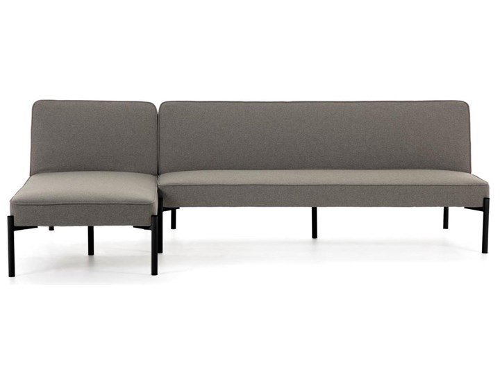 Rozkladana sofa i szezlong Nelki w kolorze szarym Stała konstrukcja Nóżki Na nóżkach
