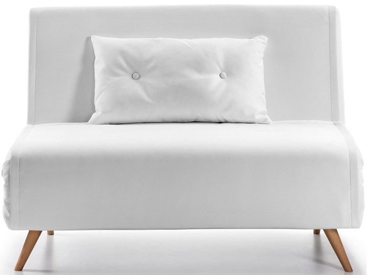Sofa rozkładana Tupana  biała 100 cm Stała konstrukcja Głębokość 82 cm Wielkość Jednoosobowa