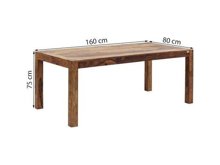 Stół Authentico 160x80 cm brązowy Wysokość 75 cm Drewno Kształt blatu Prostokątny Liczba miejsc Do 6 osób