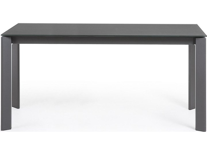 Stół rozkładany 160x90 cm grafitowy blat szklany