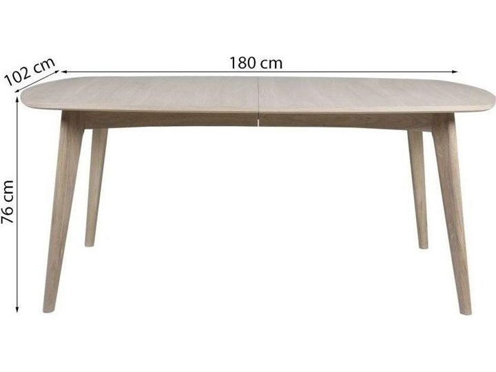 Stół rozkładany Marte 180-270x102 cm bielony Wysokość 76 cm Drewno Styl Skandynawski