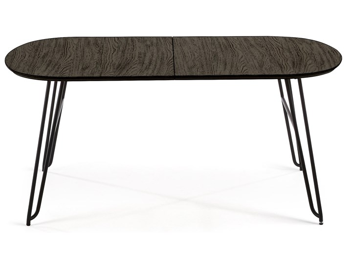 Stół rozkładany Milian 170 (320) x 100 cm brązowy Rozkładanie Rozkładane Drewno Metal Kształt blatu Owalny