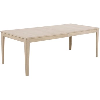 Stół rozkładany naturalny bielony fornirowany blat drewniane nogi dąb 220-320x100 cm