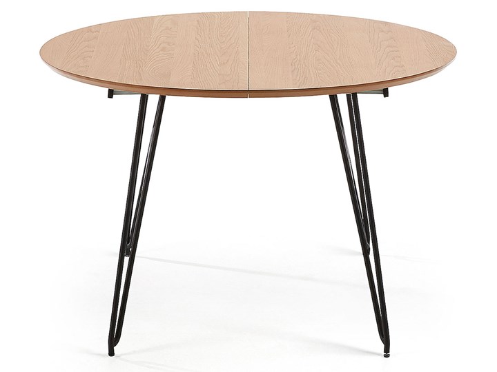 Stół rozkładany okrągły Novac jasnobrązowy  Ø 120 (200) cm Drewno Metal Kategoria Stoły kuchenne