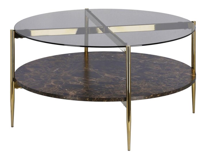 Stolik kawowy Kamilah Ø 84 cm Marmur Szkło Płyta MDF Metal Kategoria Stoliki i ławy