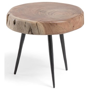Stolik pomocniczy drewniany nogi czarne Ø33x30 cm