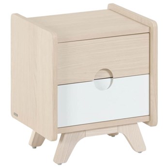 Stolik nocny drewniany 2 szuflady 40x40 cm