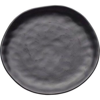 Talerz obiadowy z gliny ∅26 cm czarny strukturalny