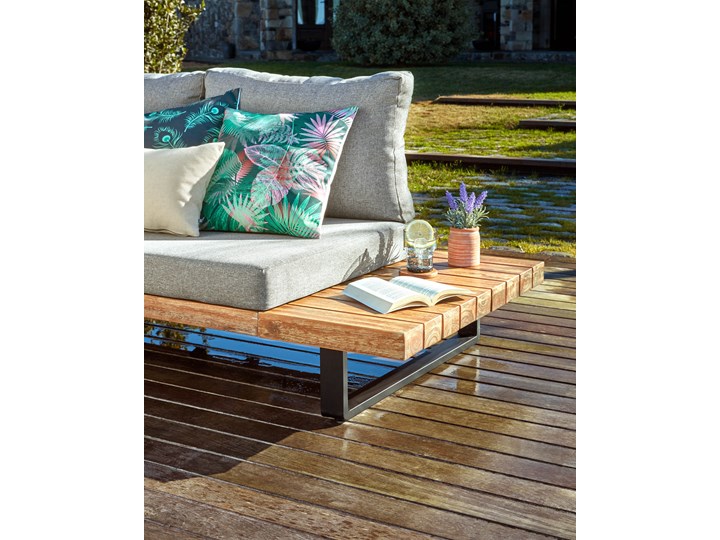 Zestaw mebli Zalika 5-osobowej sofy i stolika kawowego z litego drewna akacjowego FSC 100% Drewno Kategoria Zestawy mebli ogrodowych